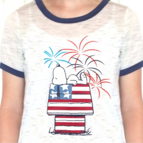 Peanuts Tops - *3/$25* Peanuts Snoopy Patriotic Fireworks Tee